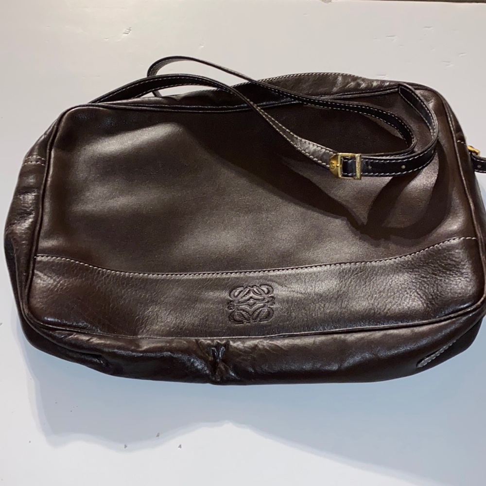 LOEWE VINTAGE BROWN LEATHER CROSSBODY BAG